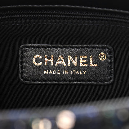Chanel Tweed Medium Pearl Handle Flap Black Ecru 6 of 15