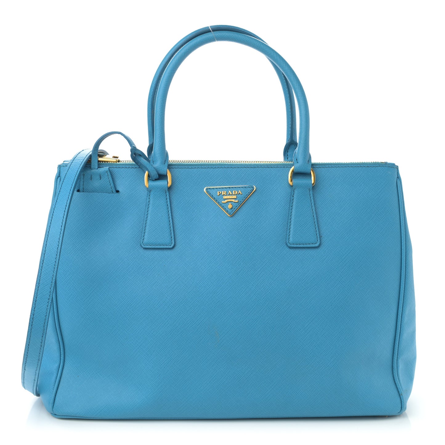 Saffiano Medium Galleria Double Zip Tote Turchese