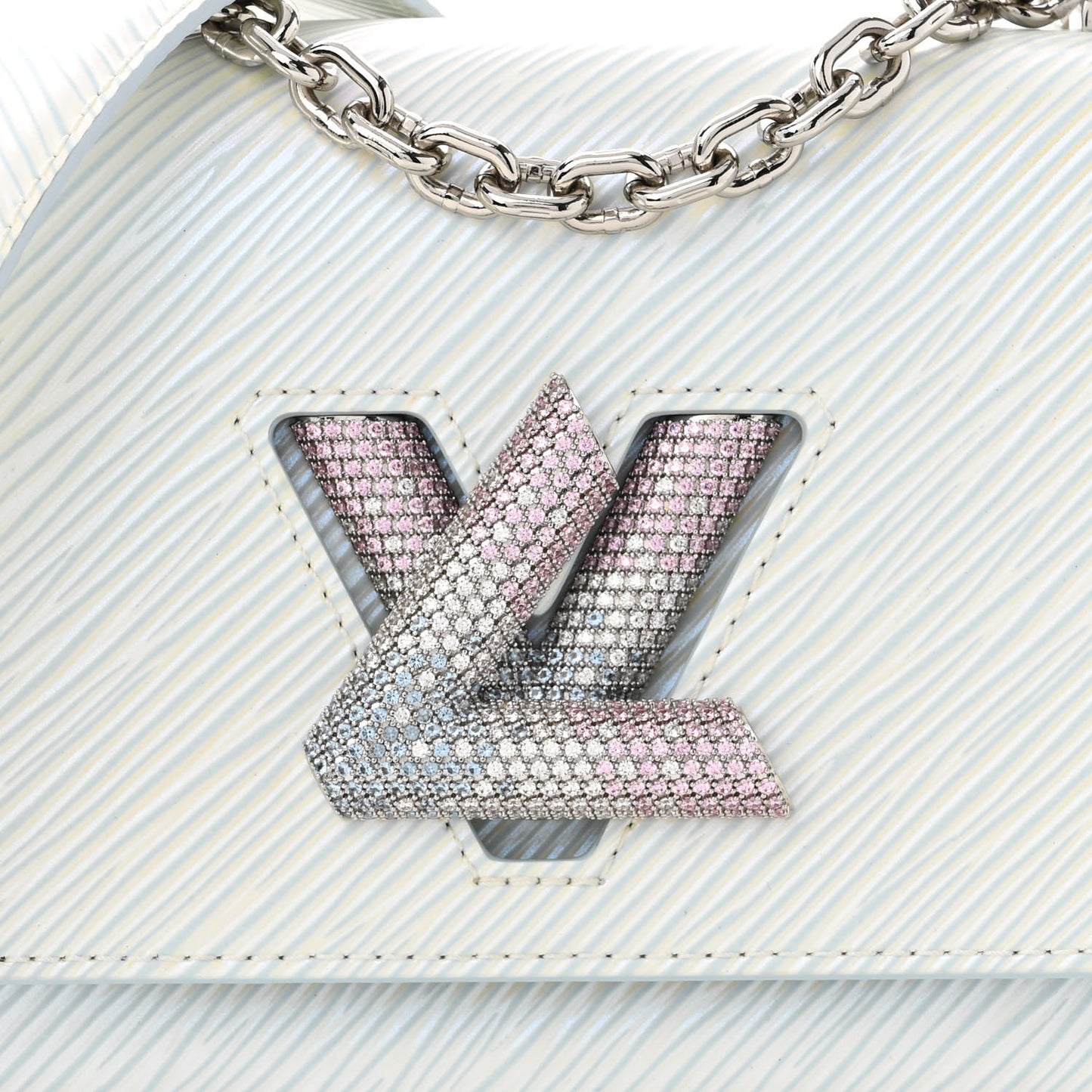 Epi Milky Way Twist Braided Chain Shoulder Bag Icy Blue