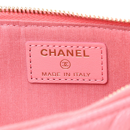 Chanel Caviar Camellia Embossed Classic Flat Wallet Pouch Pink 6 of 8