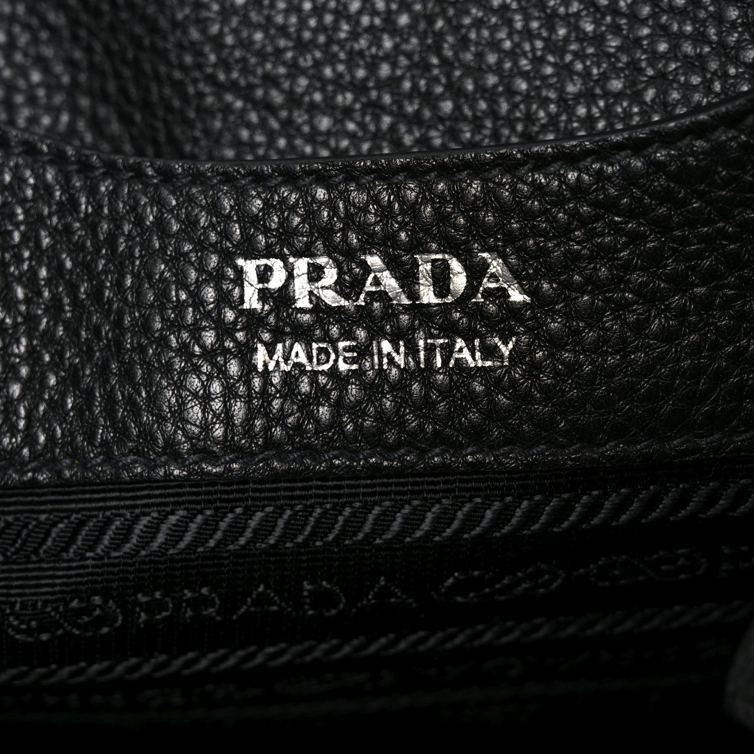 Prada Vitello Daino Soft Medium Zippered Top Handle Bag Black 5 of 8