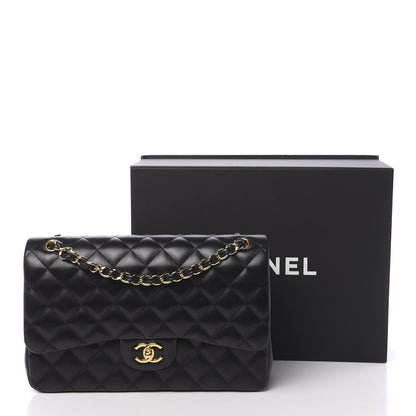 Chanel Lambskin Quilted Jumbo Double Flap Black 13 of 13