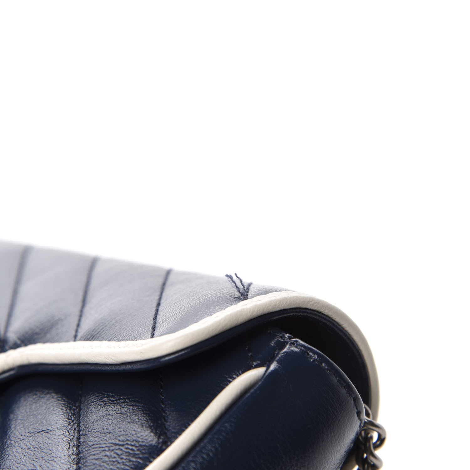 Gucci Vintage Effect Calfskin Matelasse Diagonal Super Mini Torchon GG Marmont Shoulder Bag Blue Agata Mystic White 8 of 12