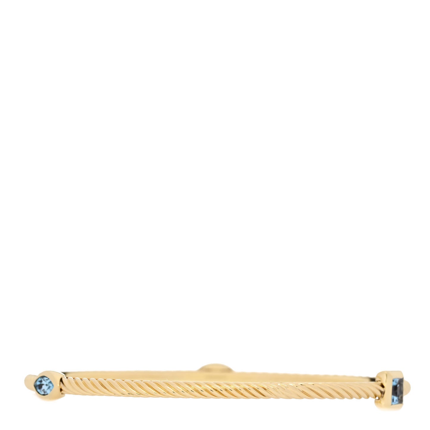 18K Yellow Gold Blue Topaz Cable Classics Bangle Bracelet