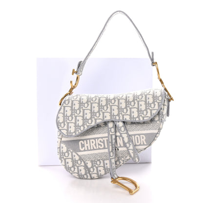Christian Dior Oblique Embroidered Saddle Bag Gray 11 of 11