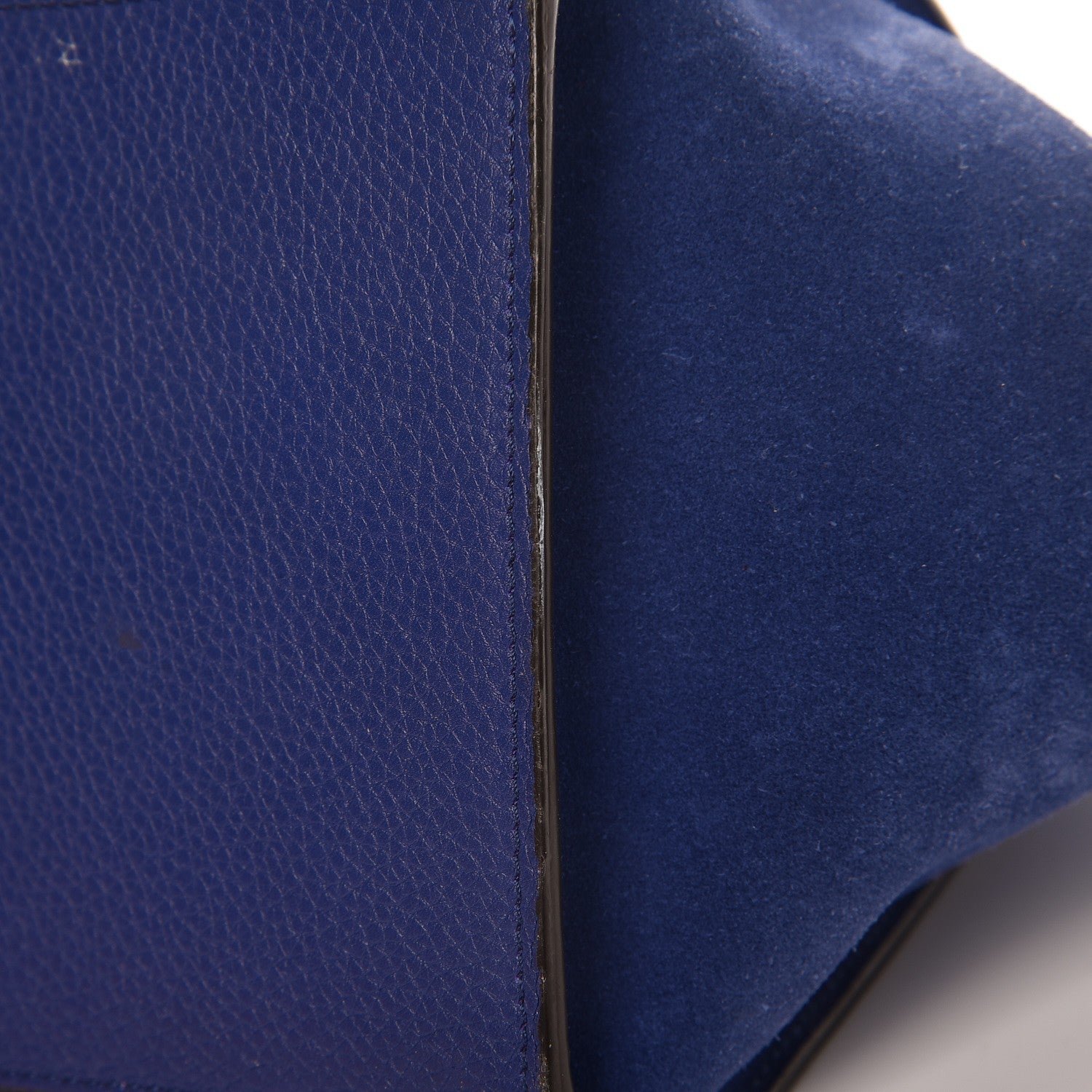 Celine Drummed Calfskin Suede Small Trapeze Indigo 8 of 12