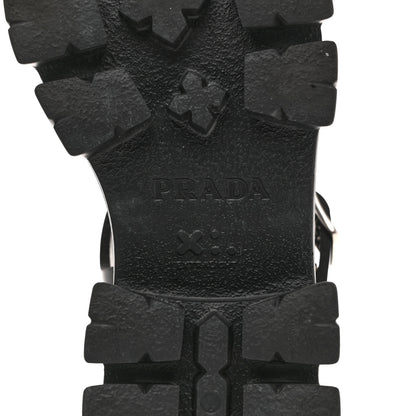 Prada Foam Rubber Triangle Logo Monolith 55mm Cage Sandals 37 Black 8 of 12