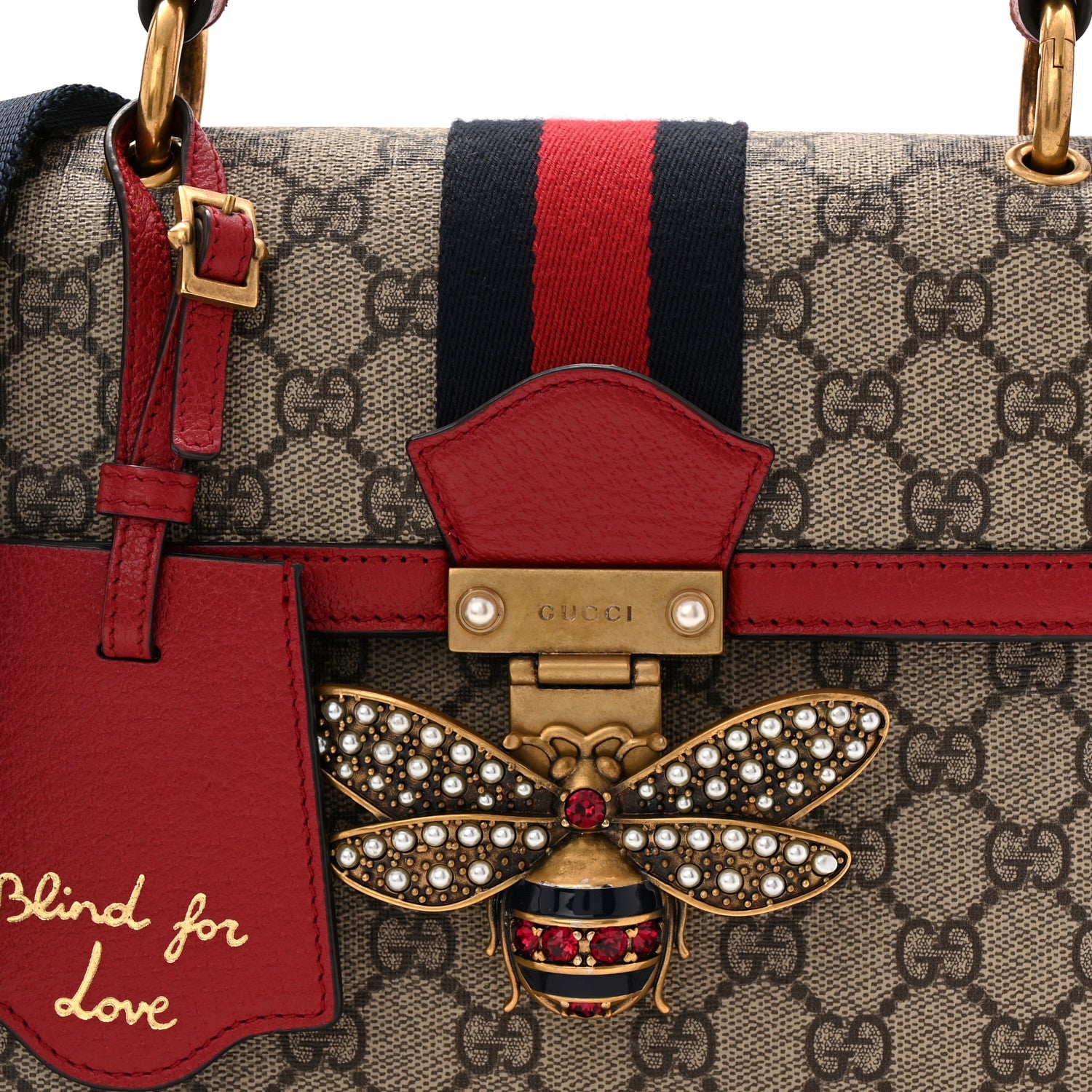 Gucci GG Supreme Monogram Small Queen Margaret Top Handle Bag Red 8 of 10