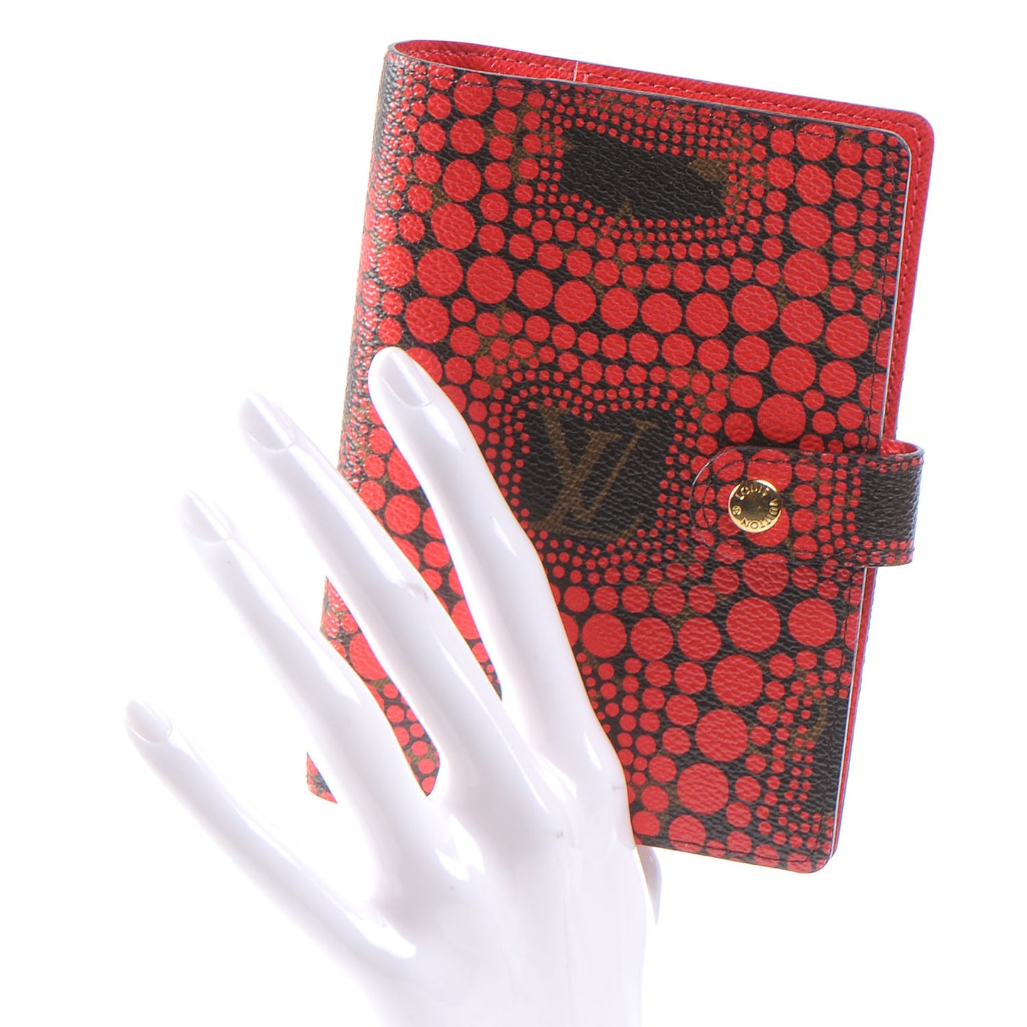 Monogram Kusama Town Small Ring Agenda Cover Red