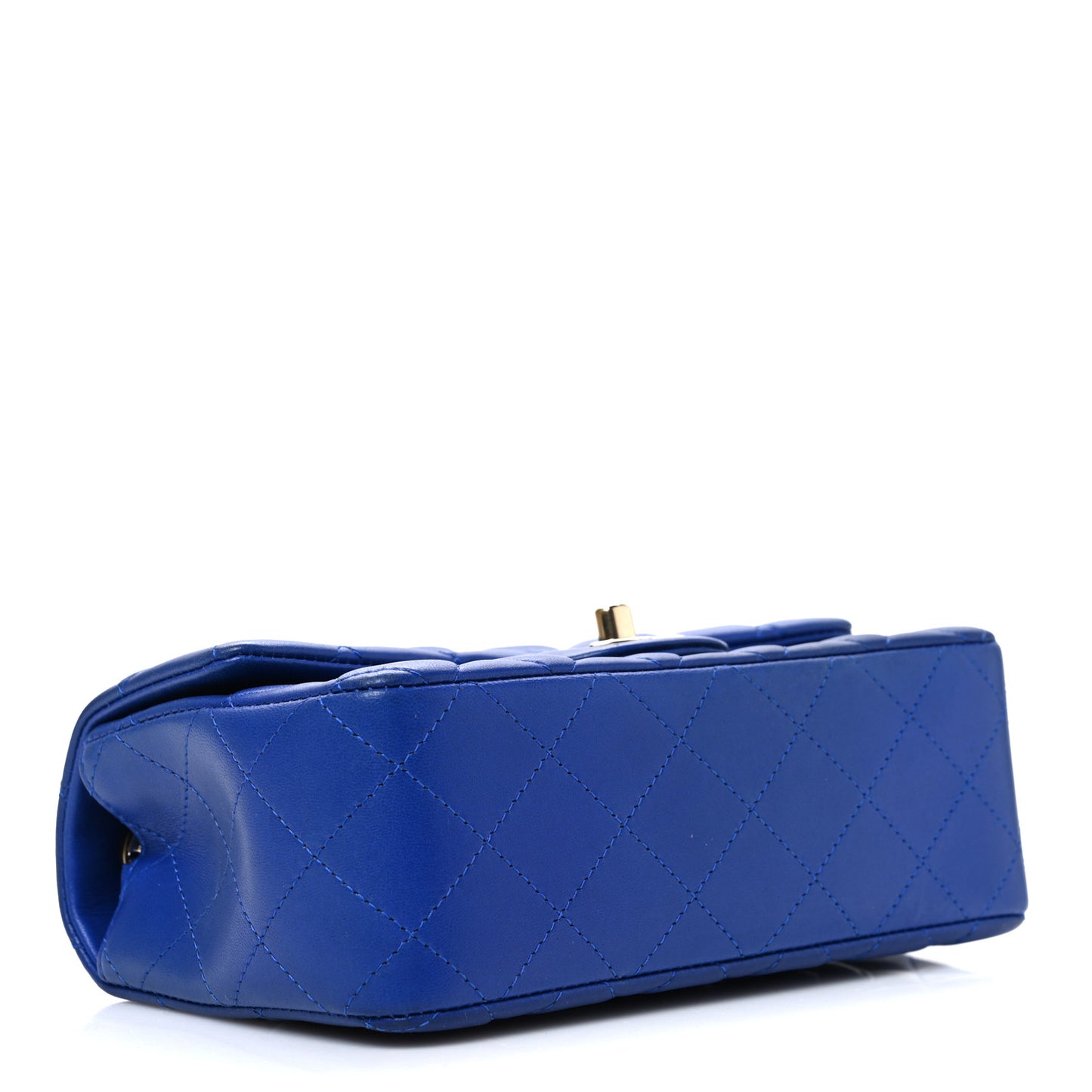 Lambskin Quilted Mini Rectangular Flap Blue