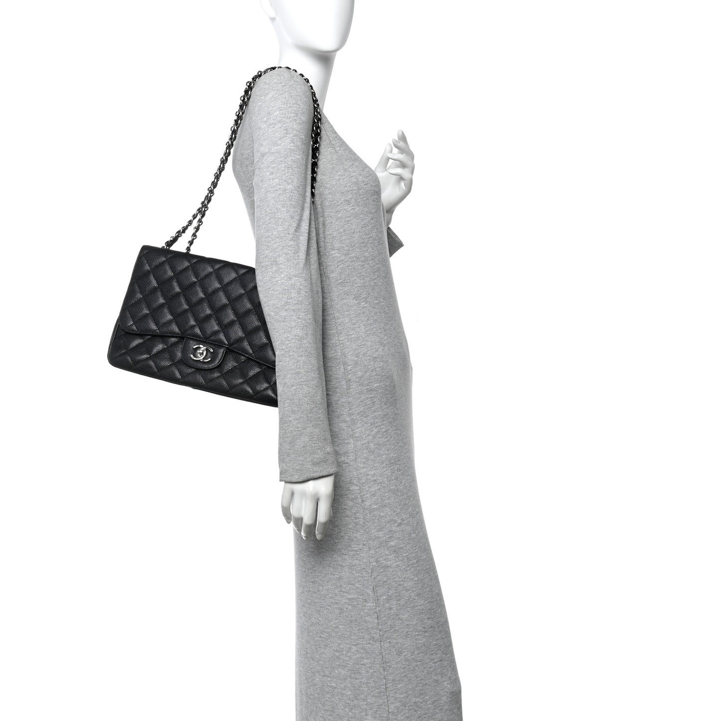Caviar Quilted Jumbo Single Flap Black