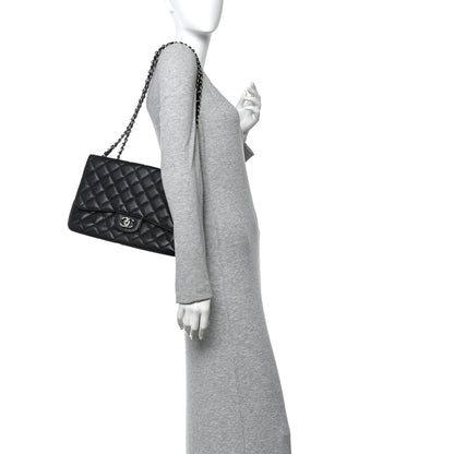Chanel Caviar Quilted Jumbo Single Flap Black 2 of 10