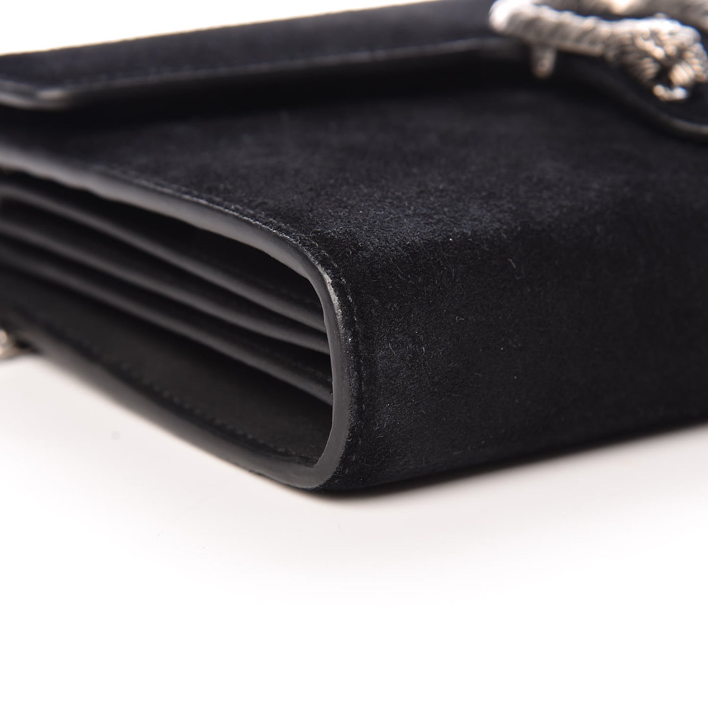 Suede Mini Dionysus Chain Wallet Black
