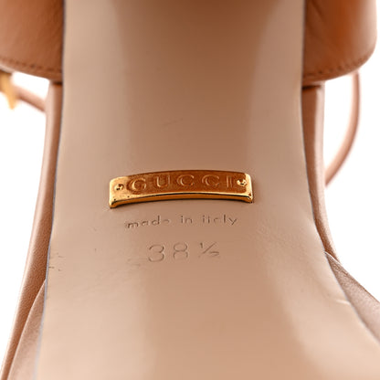 Gucci Calfskin GG Marmont Ankle Wrap 30/115mm Platform Sandals 38.5 Cognac 7 of 11