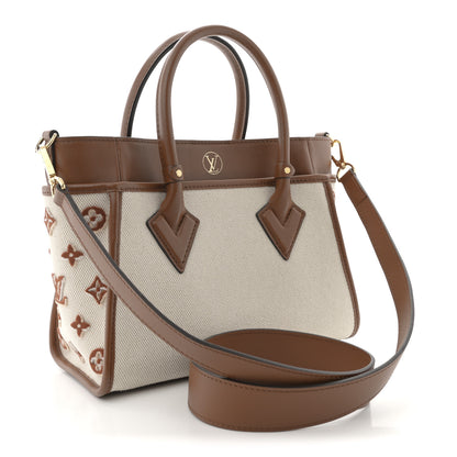 Louis Vuitton Canvas Calfskin Monogram On My Side PM Caramel Tan 3 of 9