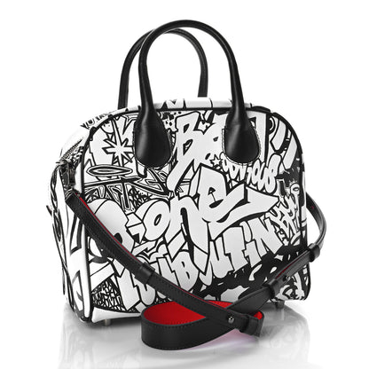 Christian Louboutin Calfskin Print Small Marie Jane Top Handle Black 3 of 8