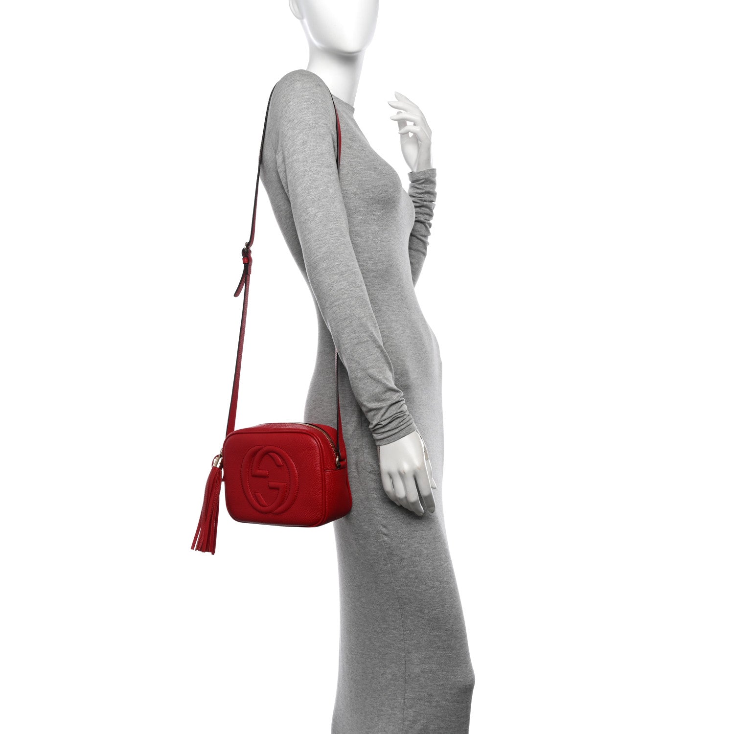 Gucci Pebbled Calfskin Small Soho Disco Bag Vibrant Red 2 of 12