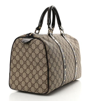 Gucci Monogram Guccissima Hearts Studded Medium Joy Boston Dark Brown 3 of 11