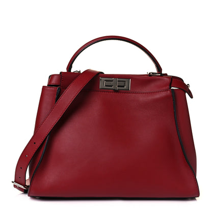 Fendi Vitello Seta Elaphe Crocodile Monster Eyes Medium Peekaboo Iconic Satchel Ribes Naturale 1 of 11
