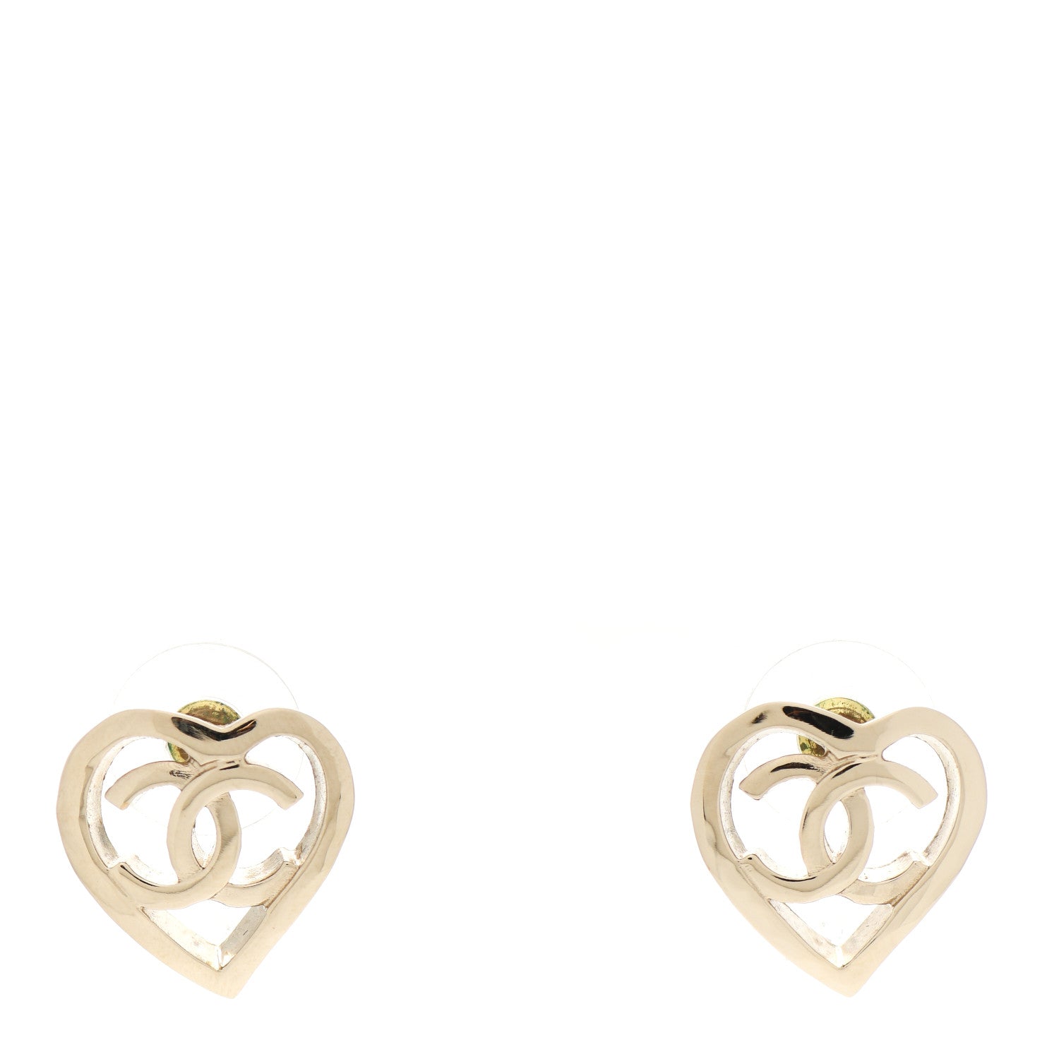 Chanel Metal CC Heart Coco In Love Earrings Gold 1 of 4