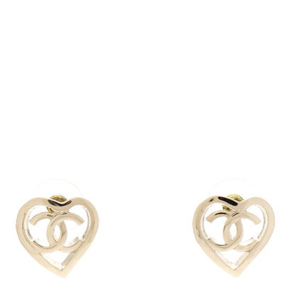 Chanel Metal CC Heart Coco In Love Earrings Gold 1 of 4