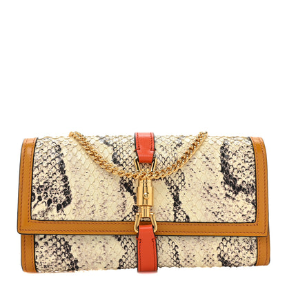 Gucci Snakeskin Jackie 1961 Chain Wallet 1 of 13