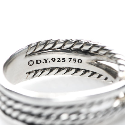 David Yurman Sterling Silver 18K Yellow Gold 6mm X Crossover Ring 53 6.5 4 of 5
