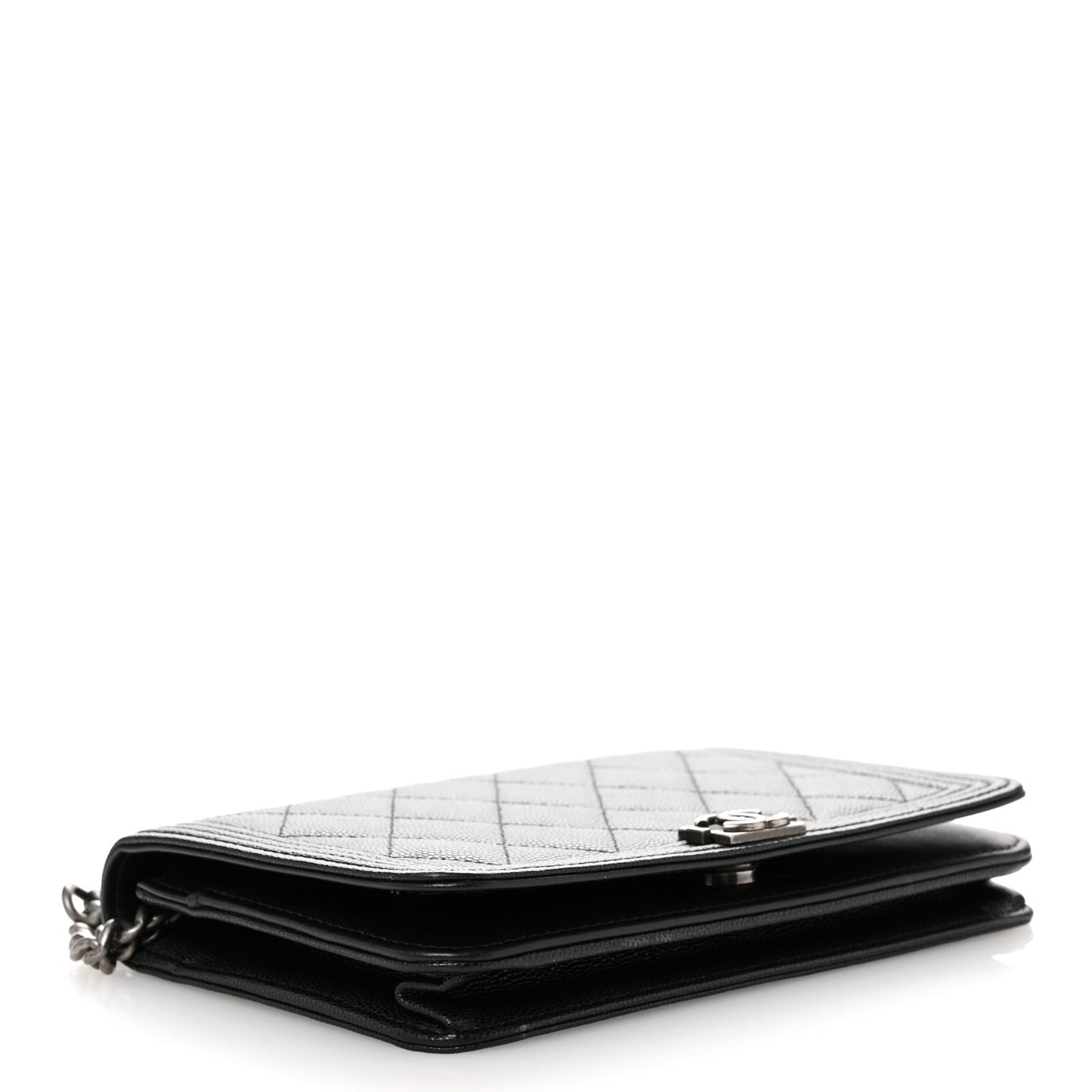 Caviar Quilted Boy Wallet On Chain WOC Black