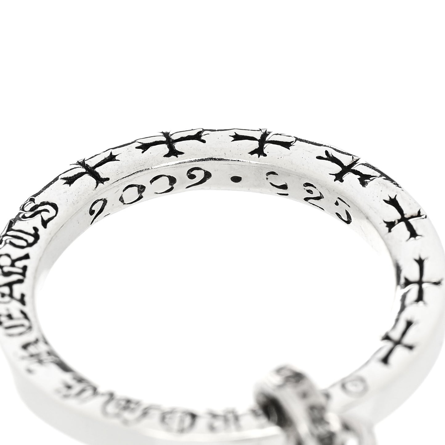 Sterling Silver Cross Charm Ring 50 5.5
