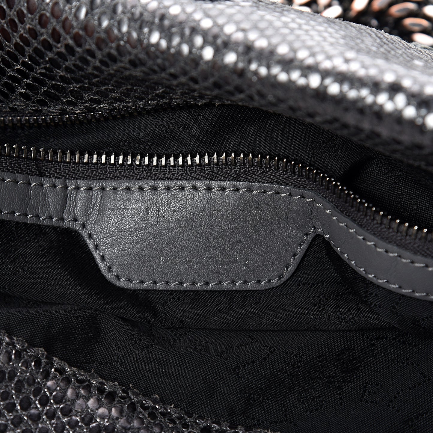 Metallic Snake Print Falabella Fold Over Tote Ruthenium
