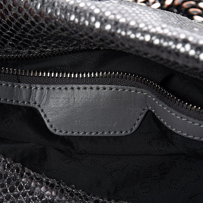 Stella McCartney Metallic Snake Print Falabella Fold Over Tote Ruthenium 5 of 8