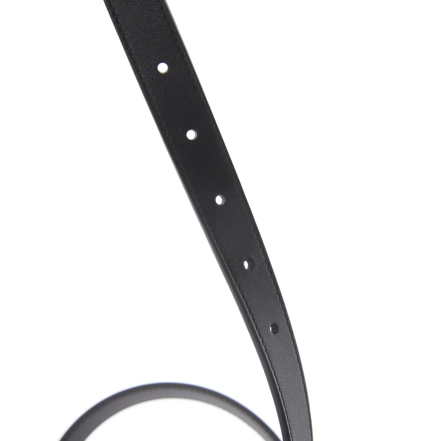 Moon Calfskin Pearl Double G 20mm Belt 80 32 Black Cream