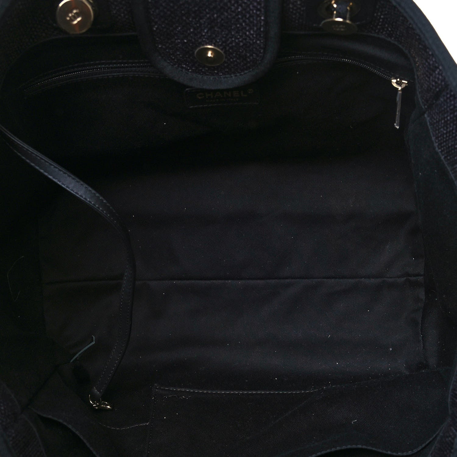 Chanel Woven Straw Raffia Large Deauville Tote Black 5 of 12