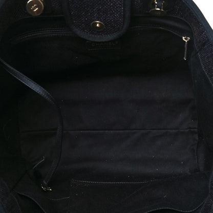 Chanel Woven Straw Raffia Large Deauville Tote Black 5 of 12