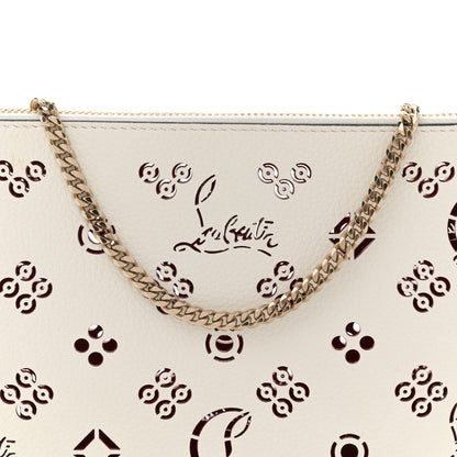 Christian Louboutin Calfskin Empire Loubinthesky Loubila Chain Clutch Bianco Loubi 6 of 8