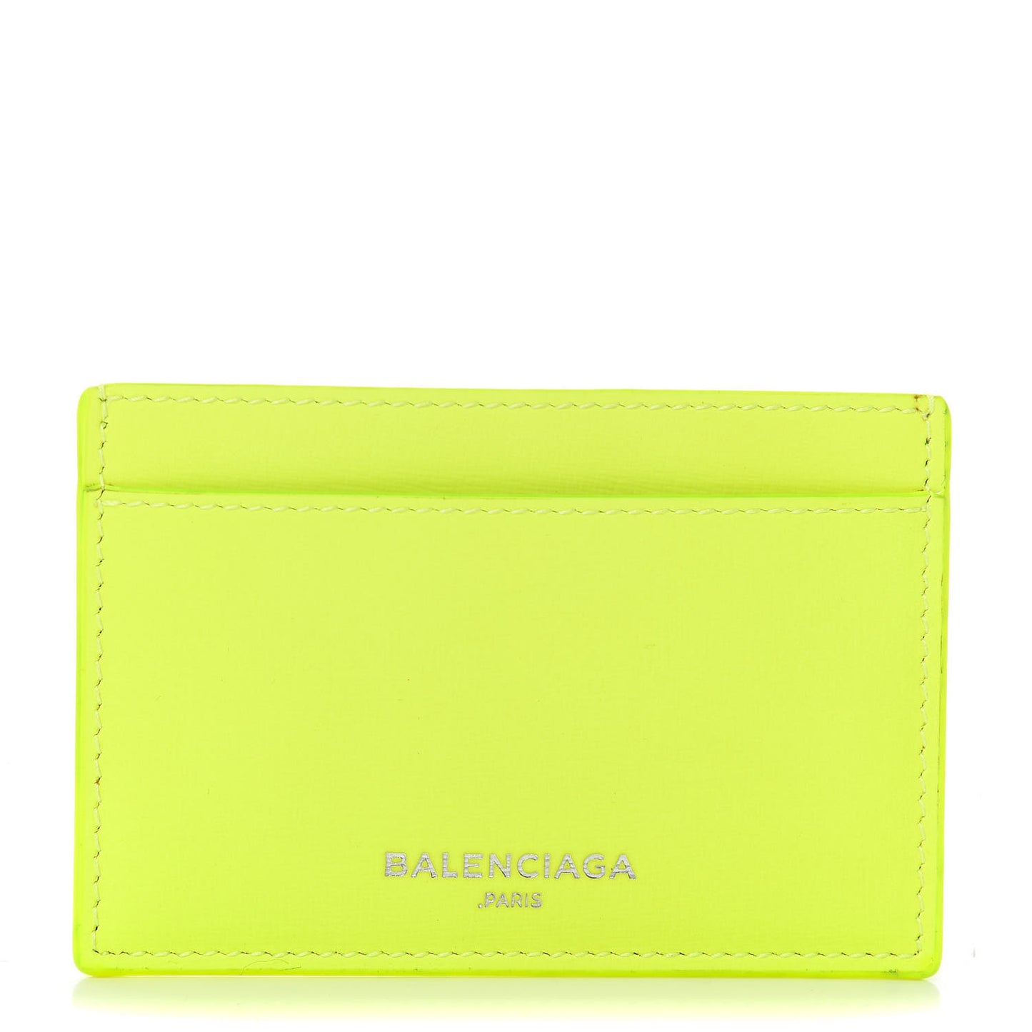 Textured Calfskin Everyday Multi Card Case Jaune Fluo