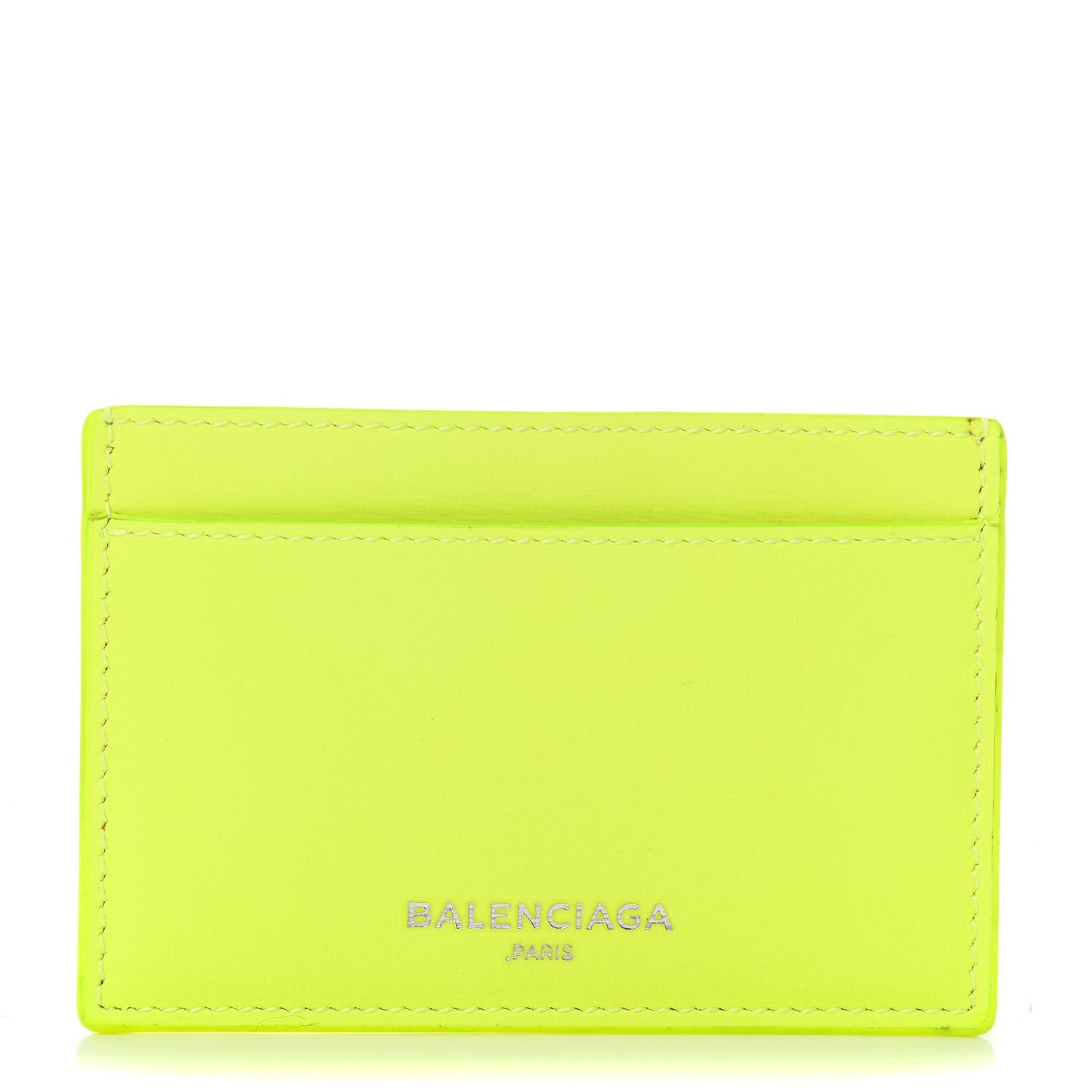 Balenciaga Textured Calfskin Everyday Multi Card Case Jaune Fluo 1 of 6
