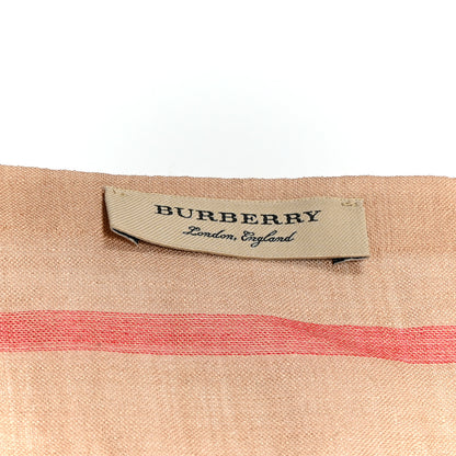 Burberry Wool Silk Gauze Giant Check Lightweight Scarf Camel 5 of 10