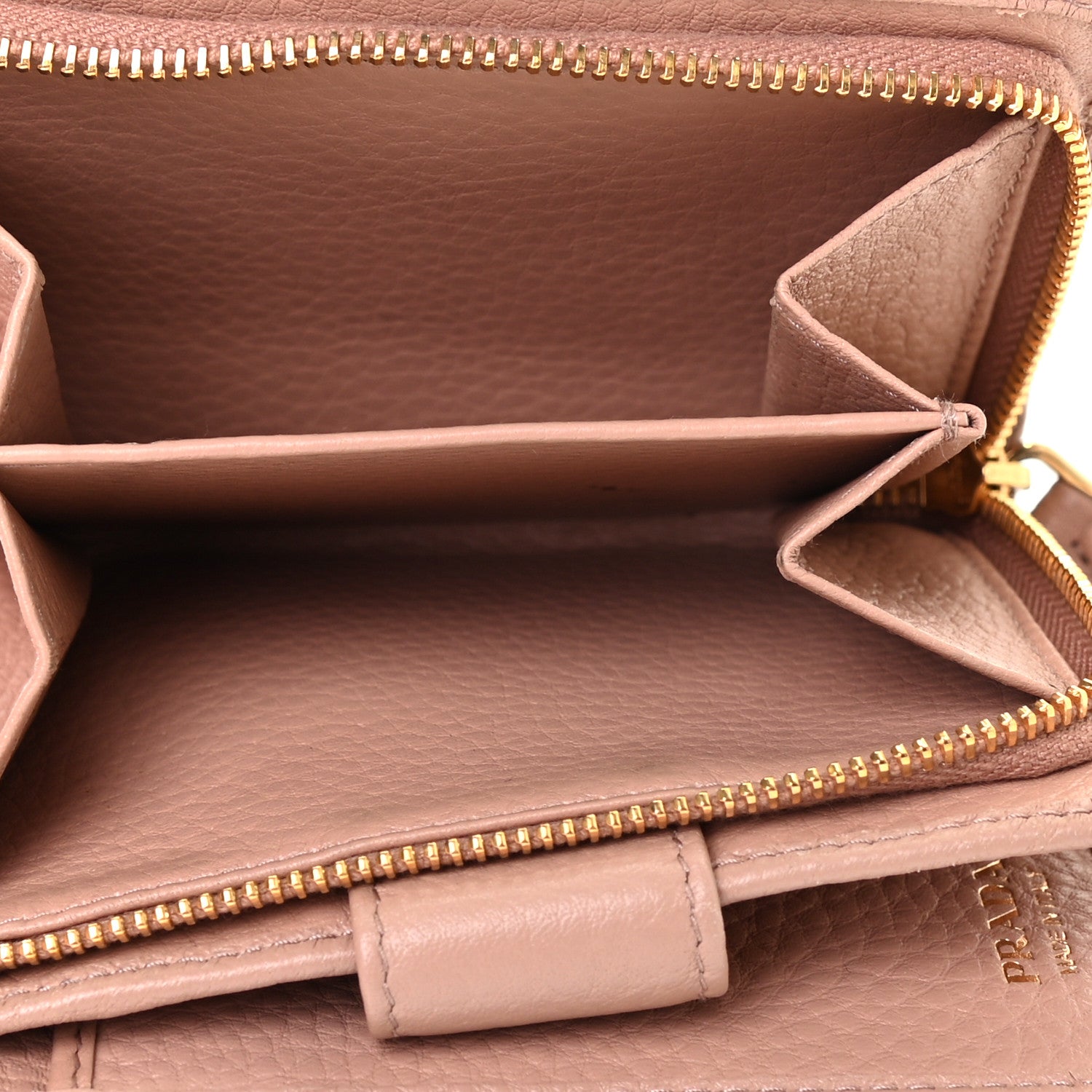 Prada Vitello Grain Compact Wallet Cipria 6 of 10
