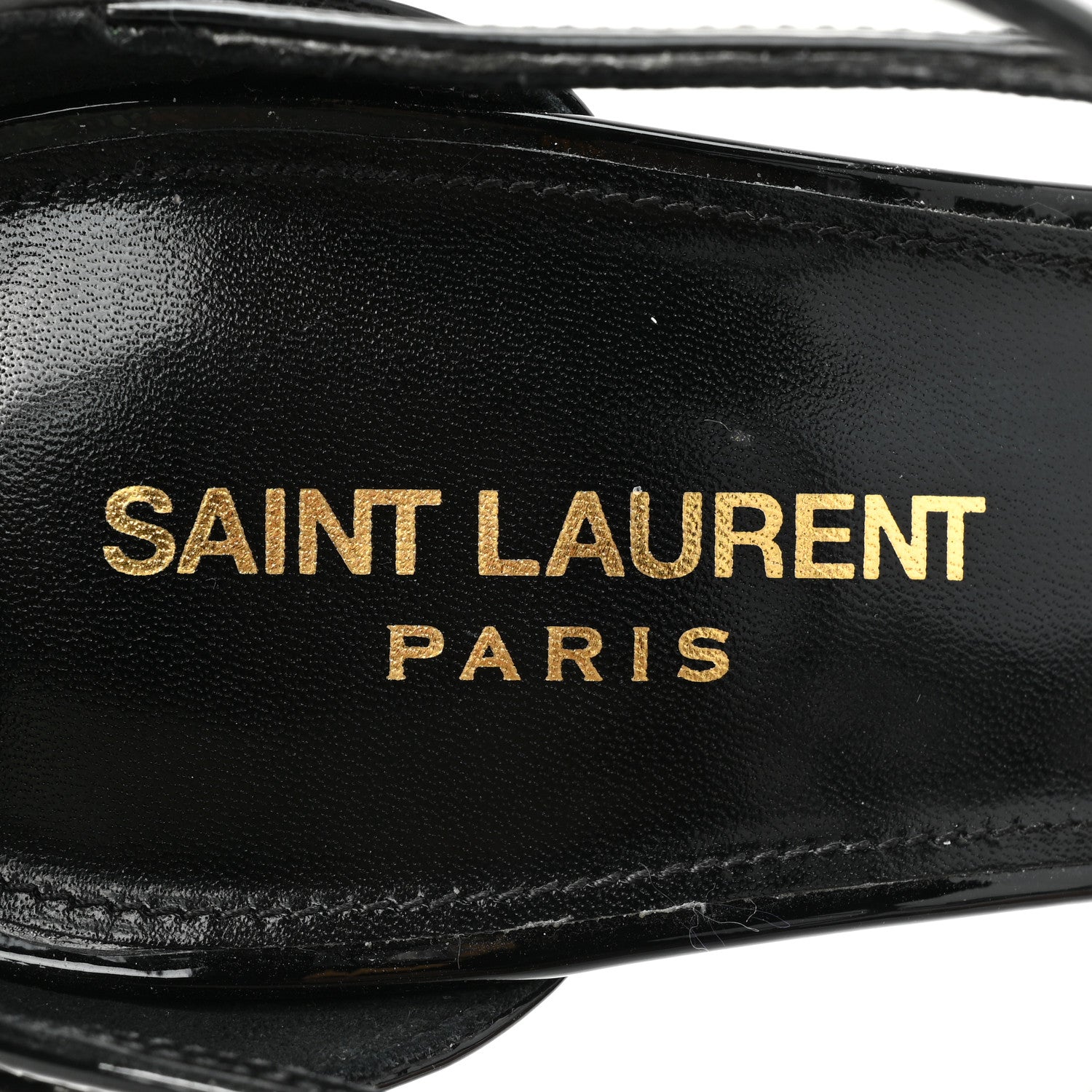 Saint Laurent Patent Cassandra 100 Ankle Strap Sandals 40 Black 7 of 11