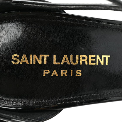Saint Laurent Patent Cassandra 100 Ankle Strap Sandals 40 Black 7 of 11