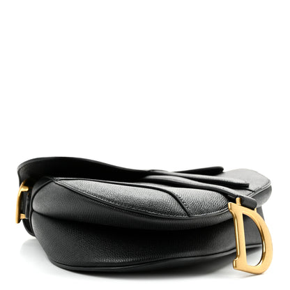 Christian Dior Grained Calfskin Saddle Bag With Strap Black 4 of 11