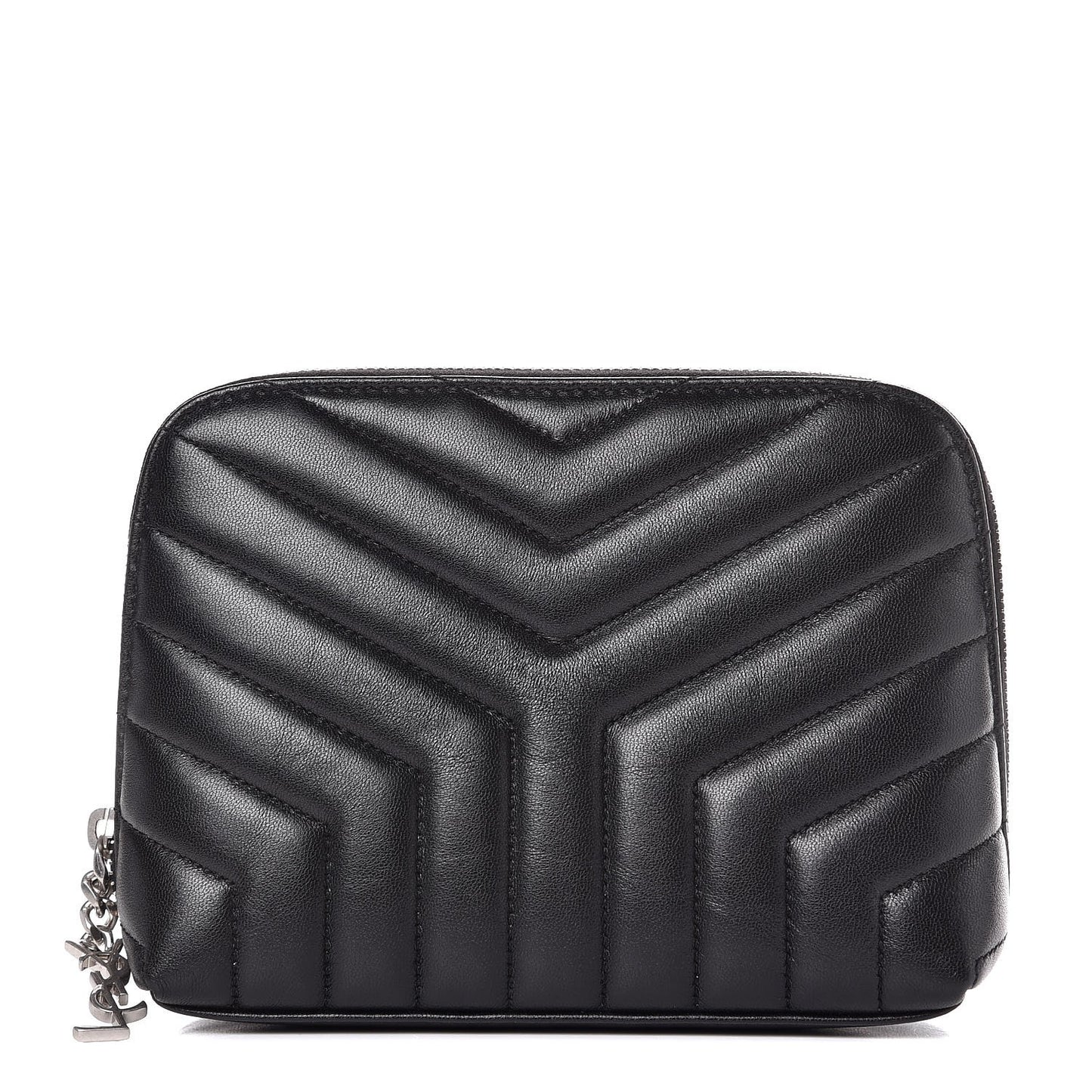 Lambskin Matelasse Cosmetic Case Black
