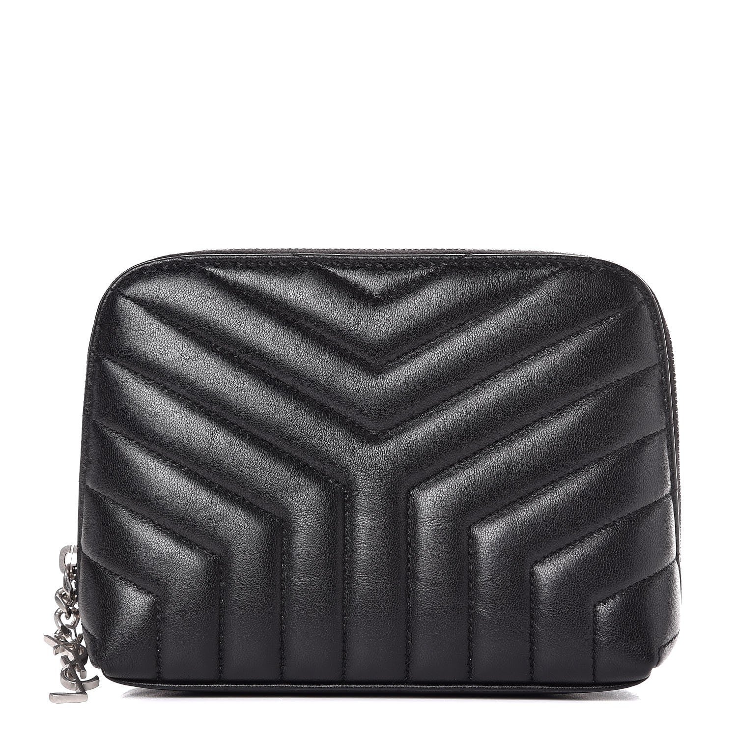 Saint Laurent Lambskin Matelasse Cosmetic Case Black 1 of 7
