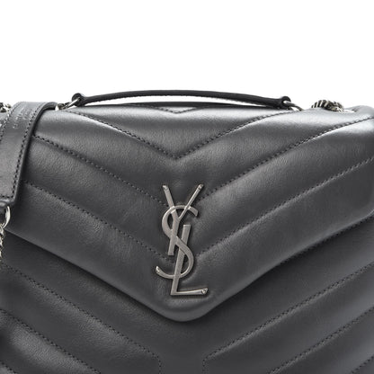 Saint Laurent Calfskin Y Quilted Monogram Small Loulou Chain Satchel Earth 10 of 10