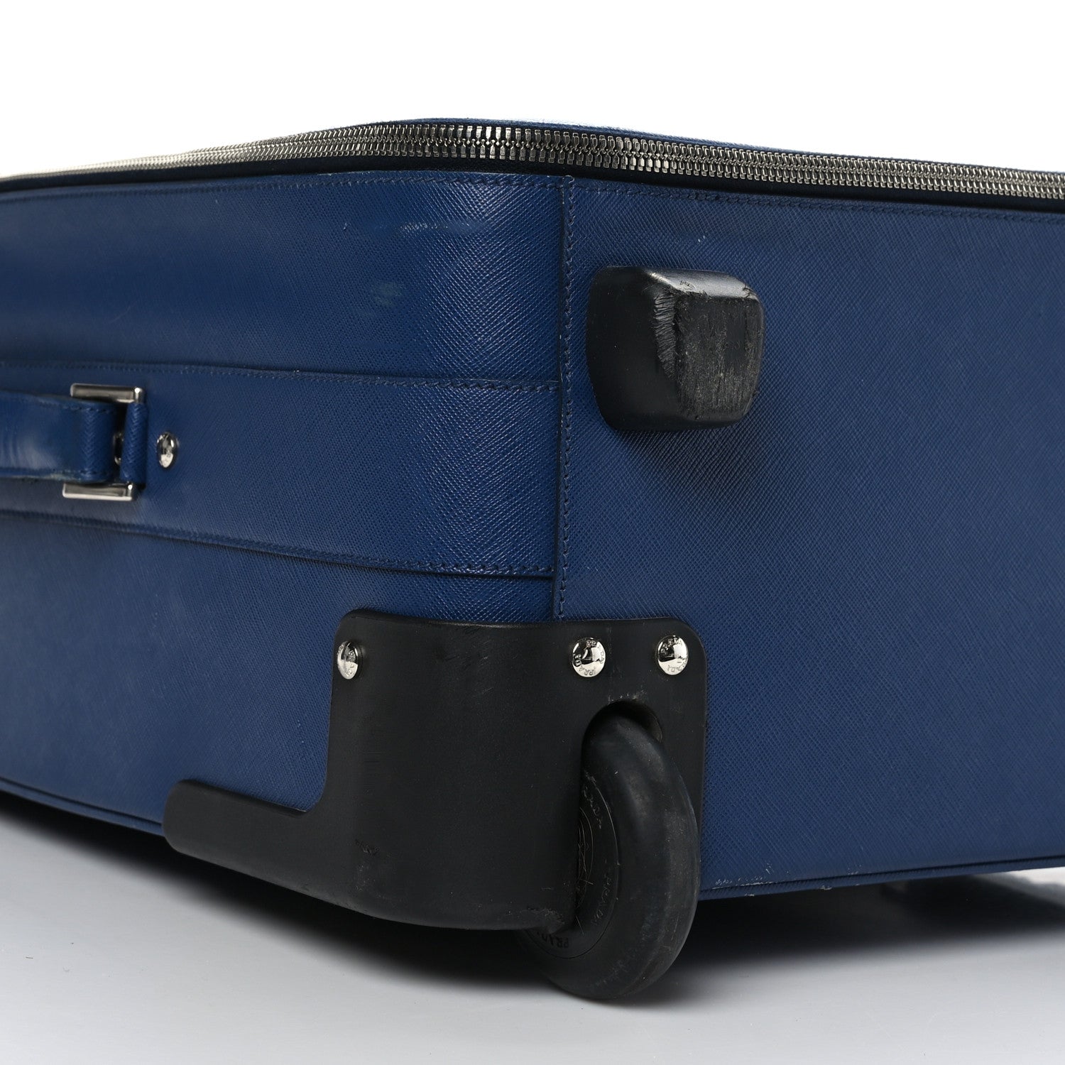 Prada Saffiano Travel Trolley Luggage Bluette 7 of 12