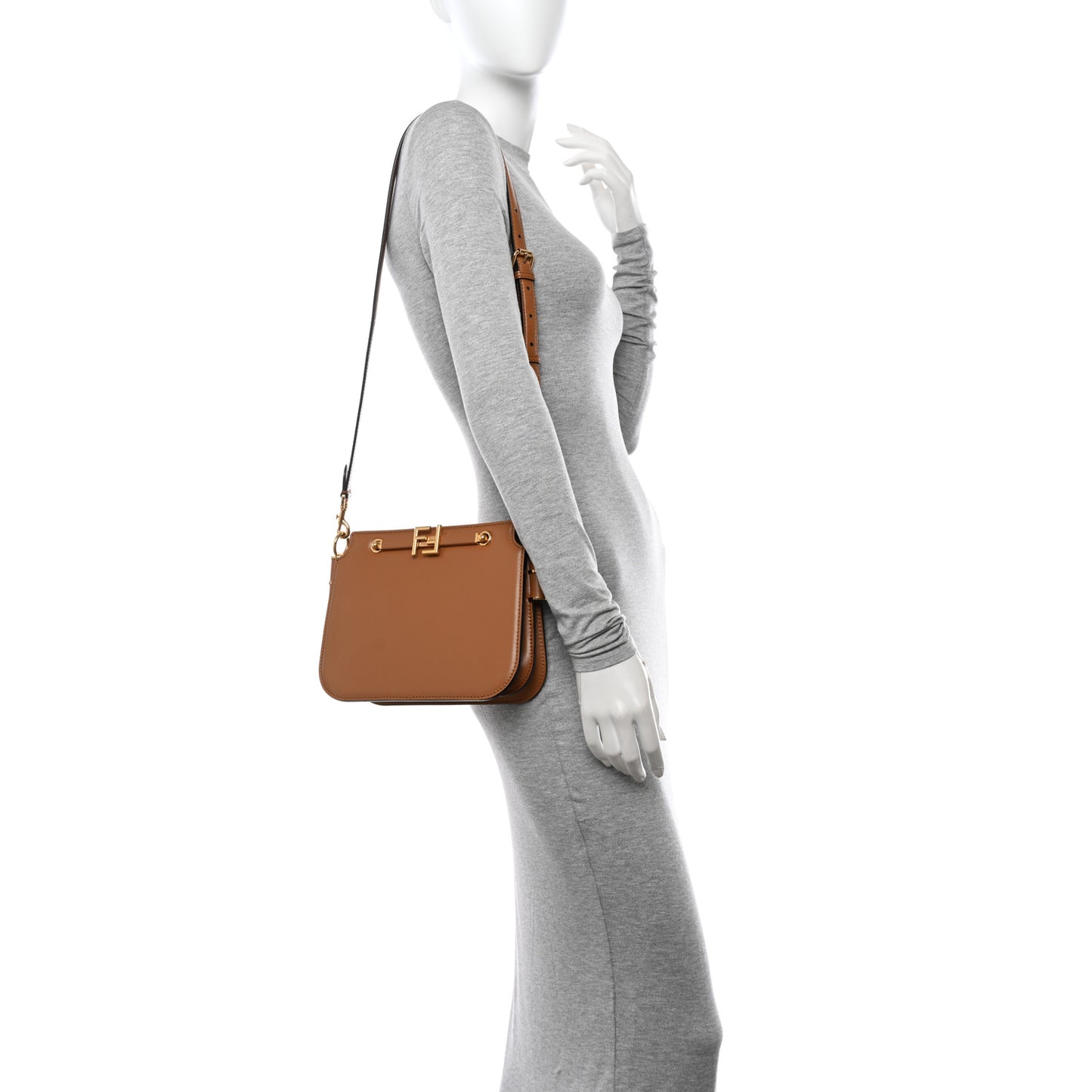 Vitello King Luxor Fendi Touch Shoulder Bag Caramello