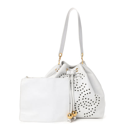 Chanel Caviar Perforated Drawstring Hobo White 2 of 10