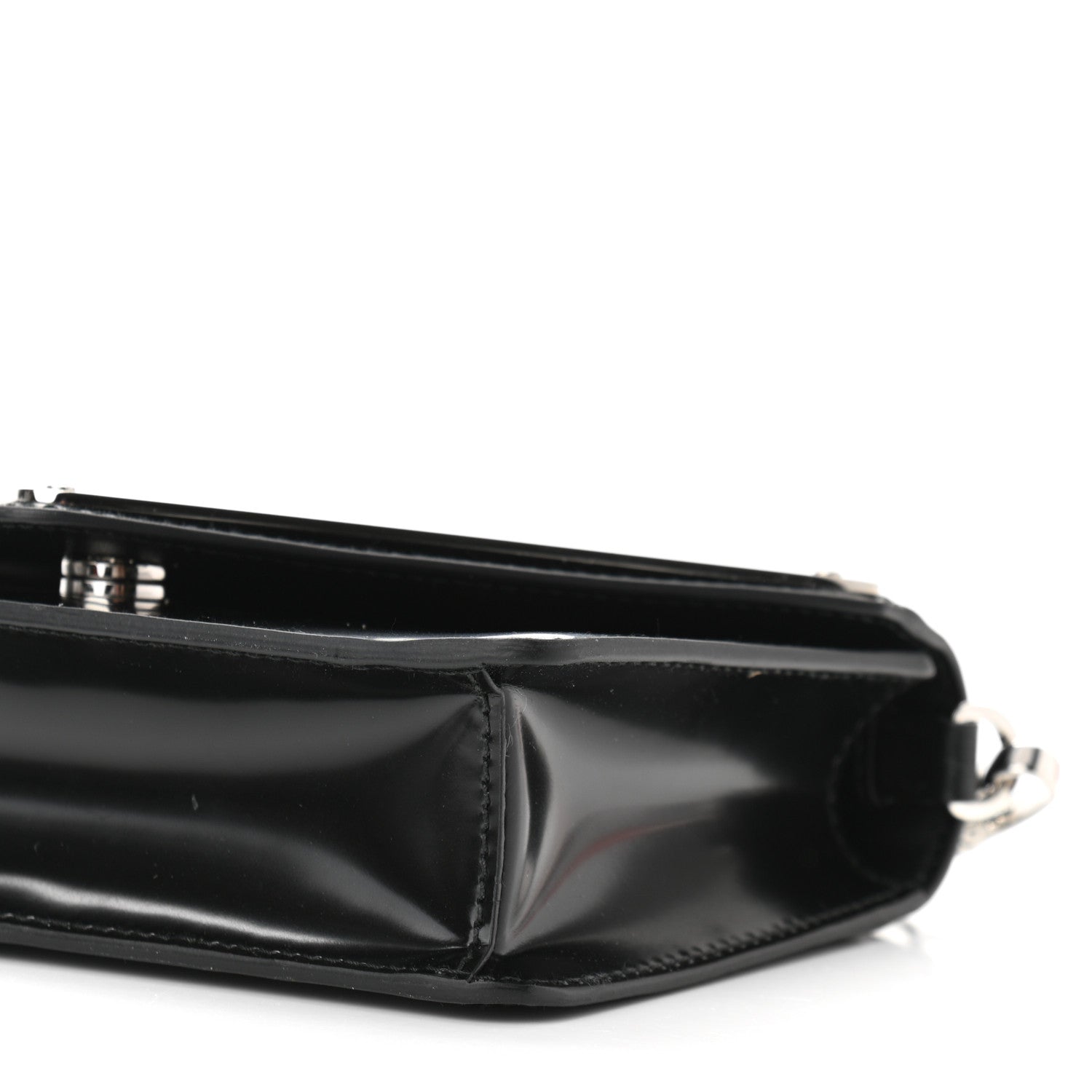 Prada Spazzolato Triangle Logo Plate Flap Chain Crossbody Bag Black 9 of 9