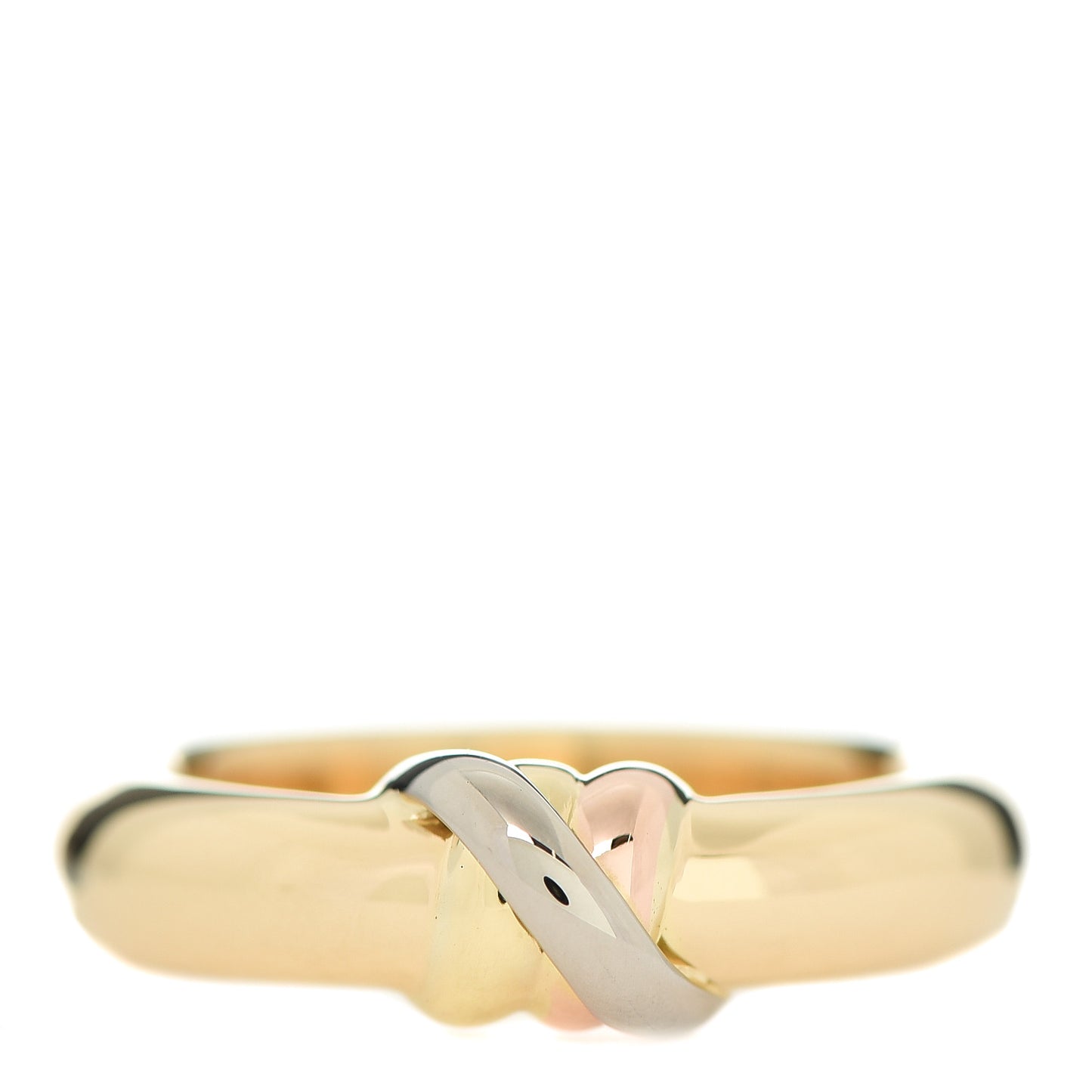 18K Yellow White Pink Gold Trinity Band Ring 55 7.25